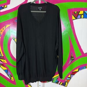 Rochester Black V-Neck Sweater Timeless Knit Design. Size 3XL. Excellent cond!